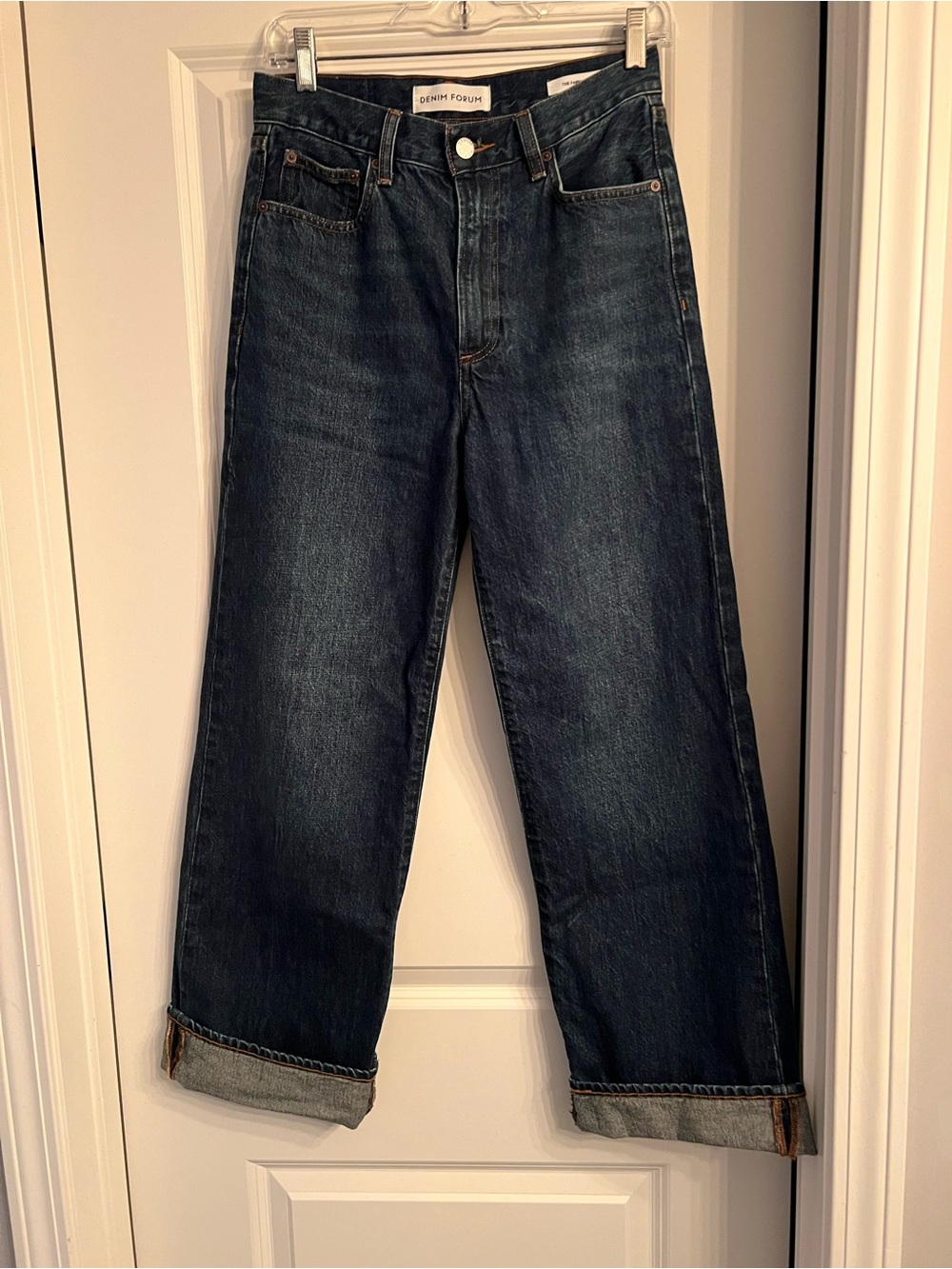 Aritzia Denim Forum Womens Dark Blue Wide Leg Jeans